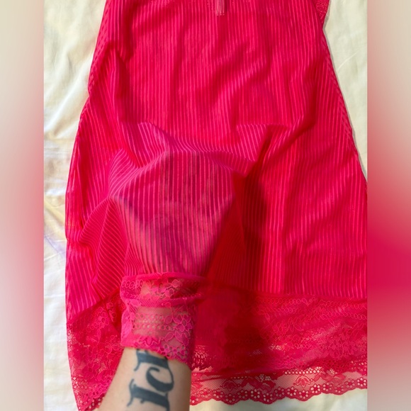 Sheer Striped Pink Adore Me Lingerie/Dress - Picture 4 of 6